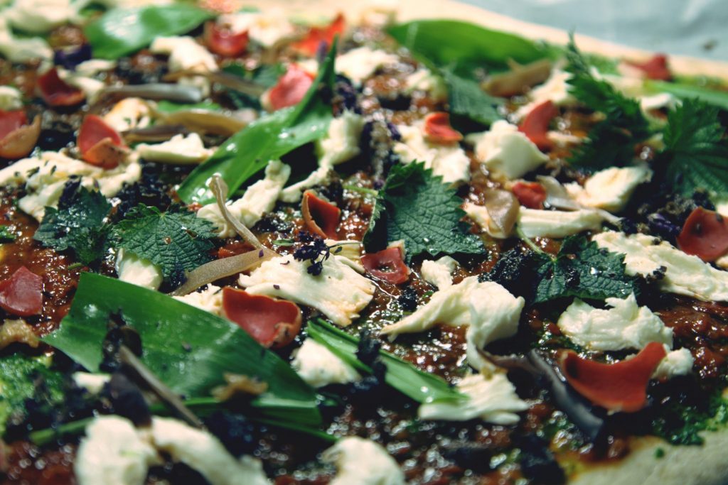 Stinging nettle and wild garlic pizza.